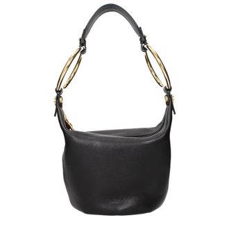 Chlo&eacute; Damens Umh&auml;ngetasche aus schwarzem Leder