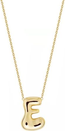 Jane Basch Puffed Initial Pendant Necklace in Gold - E at Nordstrom