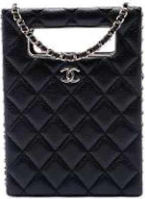 Chanel Pre-owned Quilted Crossbody Bag - Dames - Vintage Handtas - Zwart - ONE Size - Leer - Vintage
