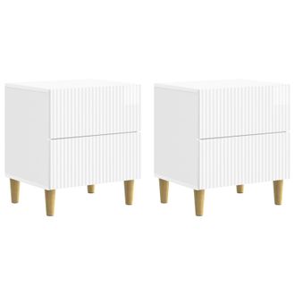 vidaXL Armario De Noche Con Caj&oacute;n 2 Pcs Brillante 43 X 34,5 X 48 Cm Vidaxl