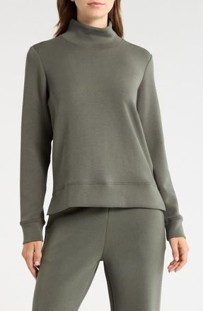 Lord & Taylor Dreamweave Recycled Polyester Blend Mock Neck Sweatshirt in Kambaba at Nordstrom, Size X-Small