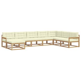 vidaXL Conjunto De Sof&aacute;s De Exterior 8 Pcs Blanco Y Crema Vidaxl