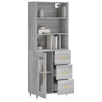Berkfield Home Highboard Grey Sonoma 69.5x34x180 cm Engineered Wood