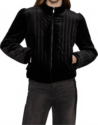 Sanctuary Quilted Velvet Jacket In Black