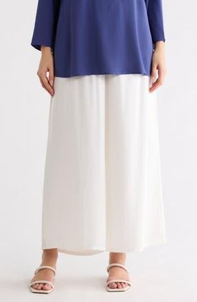 Eileen Fisher Silk Crepe Georgette Ankle Wide Leg Pants in Ivory at Nordstrom Rack, Size X-Large