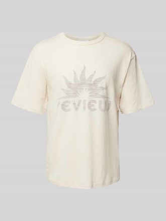 Review T-Shirt mit Label-Print in Ecru, Gr&ouml;&szlig;e XS