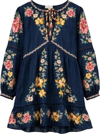 Farm Rio Mini Jurk Maria Floral - Dames - Korte kleedjes - Blauw - M - Kleedjes