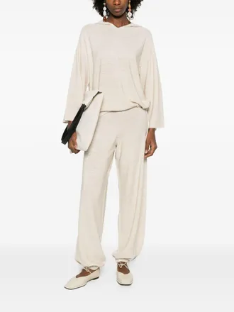Fabiana Filippi Wool-Cotton Knit Joggers - Beige