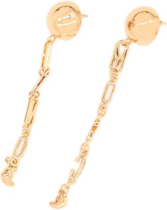 Moschino Logo Orecchini - Dames - Oorbellen - Geel - ONE Size - Accessoires