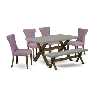 East West Furniture 6-Pc Modern Dining Table Set