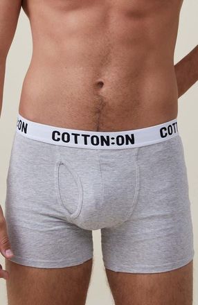 Cotton On Mens Mens Organic Cotton Trunks in Light Grey Marle White Black at Nordstrom, Size X-Large