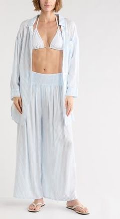 Nordstrom Rack Printed Flowy Pants in Blue Floaty Stripe at Nordstrom Rack, Size X-Small