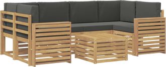 vidaXL Conjunto De Sof&aacute;s De Exterior 7 Uds. Blanco Y Antracita Vidaxl