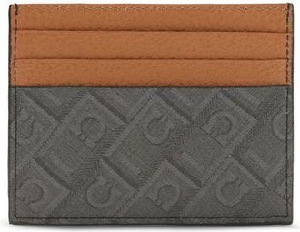 Ferragamo Monogram Leather Card Case - Brown