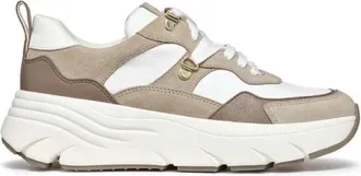 Geox D Diamanta - Dames - Sneakers - Beige - 38 EU - Leer - Schoenen