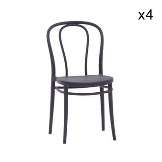 Konte Design Lote de 4 sillas de polipropileno antracita, apilables