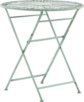 Beliani Mesa de balcón 70 cm 70 cm metal verde claro