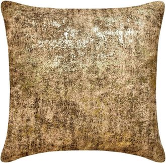 OEM Fundas De Almohada Decorativas Homecentric De 40,6 Cm X 40,6 Cm, Color Marr&oacute;n Y Dorado, Con Textura De Terciopelo Y L&aacute;mina, Ideales Para Sof&aacute;s. Glamou