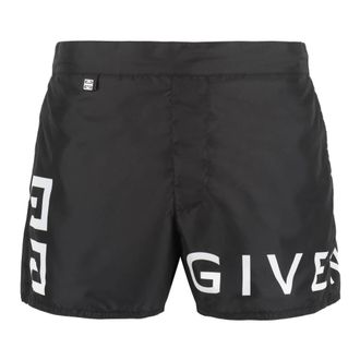 Givenchy Badmode, Heren, Zwart, M, Polyester, Logo Print Zwemshorts