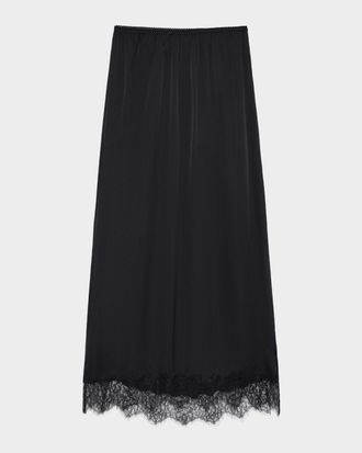 Anine Bing Shelby Silk Lace Midi Skirt