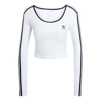 adidas (WMNS) adidas Adicolor 3-Stripes Short-sleeved Top Asia Sizing White JD4625