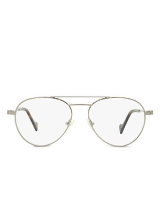Moncler pilot-frame glasses - women - Acetate/Metal - One Size - Silver