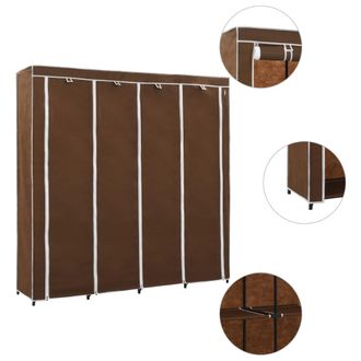 vidaXL Armario Con 4 Compartimentos Marr&oacute;n 175x45x170 Cm Vidaxl