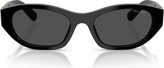 Miu Miu 53mm Irregular Sunglasses in Black /Dark Grey at Nordstrom
