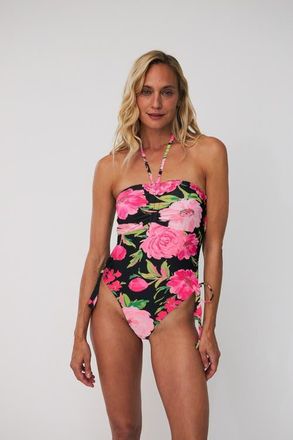 Cras Albertinascras Halter Neck Swimsuit in Floral Romance at Nordstrom, Size 14