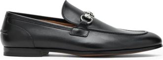Gucci Schoenen, Heren, Zwart, 40 1/2 EU, Leer, Jordaan Leren Loafers
