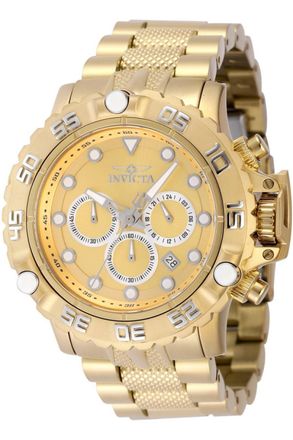 Invicta Subaqua - Poseidon 47184 Heren Horloge - Quartz Uurwerk - Roestvrij Staal met gouden Wijzerplaat - 55mm