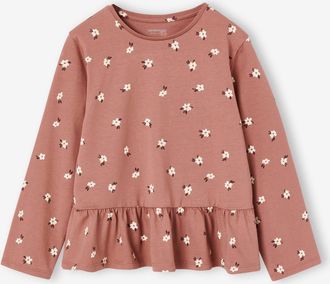 Vertbaudet M&auml;dchenbluse Langarm mit Herzen rosenholz