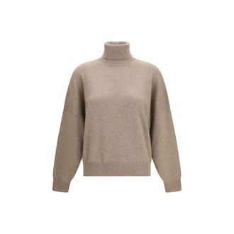Brunello Cucinelli Brown Cashmere Womens Turtleneck
