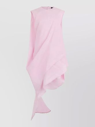 Jacquemus asymmetrical cotton mini dress zigzag hem