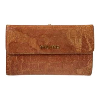 Miu Miu Pre-owned Wallets, female, Brown, Size: ONE SIZE Pre-owned Leather Wallet 107