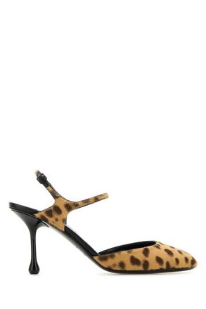 Jimmy Choo London Pixie Brown Pumps With High Sculpted Heel And All-Over Leopard Print In Tech Fabric Woman