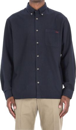 A.P.C. Relax Fit Cotton Piquet Shirt with Pocket