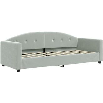 vidaXL Sof&aacute; Cama Sin Colch&oacute;n Terciopelo Gris Claro 80x200 Cm Vidaxl