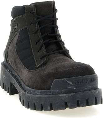 Balenciaga Mens Brown Calfskin Ankle Boots