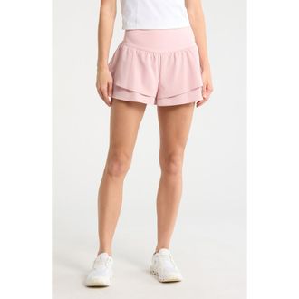 Yogalicious Lightstreme Flirty 2-in-1 Active Shorts in Blush Silk at Nordstrom Rack, Size X-Small