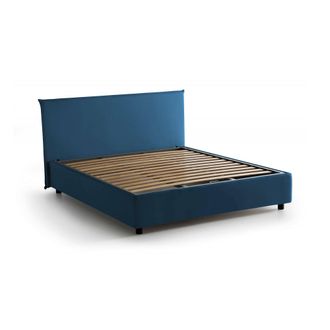 Dmora Dmora - Cama Matrimonial Dangel, Cama Contenedor Con Revestimiento De Tela, 100% Made In Italy, Apertura Frontal, Adecuado Para Colch&oacute;n Cm 160x200, Az