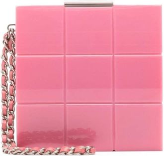 Chanel Choco Bar clutch bag - women - Plexiglass - One Size - Pink