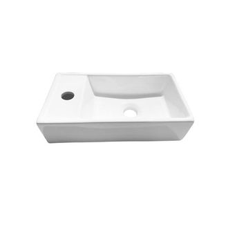Adema Pulse Flow Fontein - 41x22x10cm - keramiek - kraangat links - glans wit