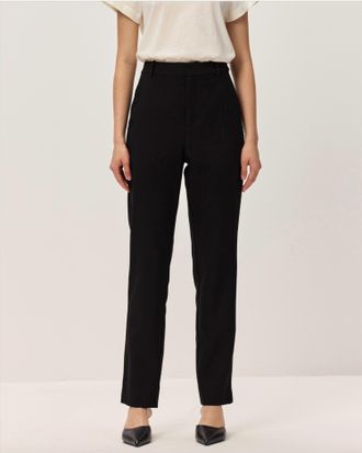 Elodie Leira High-Waisted Straight-Leg Trousers In Black