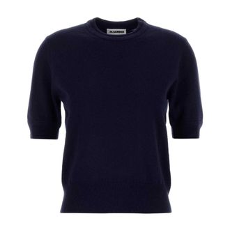 Jil Sander Round-neck Knitwear, female, Blue, XS, Crew-Neck Jumper