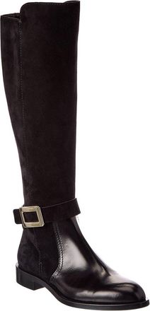 Roger Vivier Suede & Leather Knee-High Boot