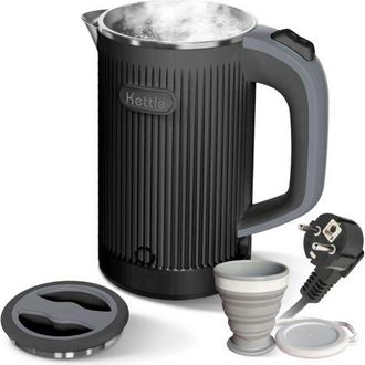 OEM Hervidor El&eacute;ctrico Port&aacute;til Con Taza Plegable, Hervidor De Viaje De 800 Ml, Hervidor Peque&ntilde;o Silencioso De Acero Inoxidable, Hervidor De Bajo Consumo 