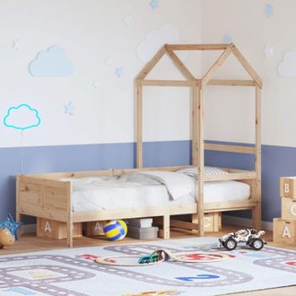 vidaXL Sof&aacute; Cama Con Techo De Madera Maciza De Pino 80x200 Cm Vidaxl