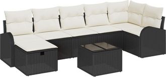 vidaXL Vidaxl - Garden Sofa Set 8 pcs Black and cream 289 x 124 x 85 cm