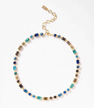 Native Gem Womens Atlantis Crystal Necklace In Blue